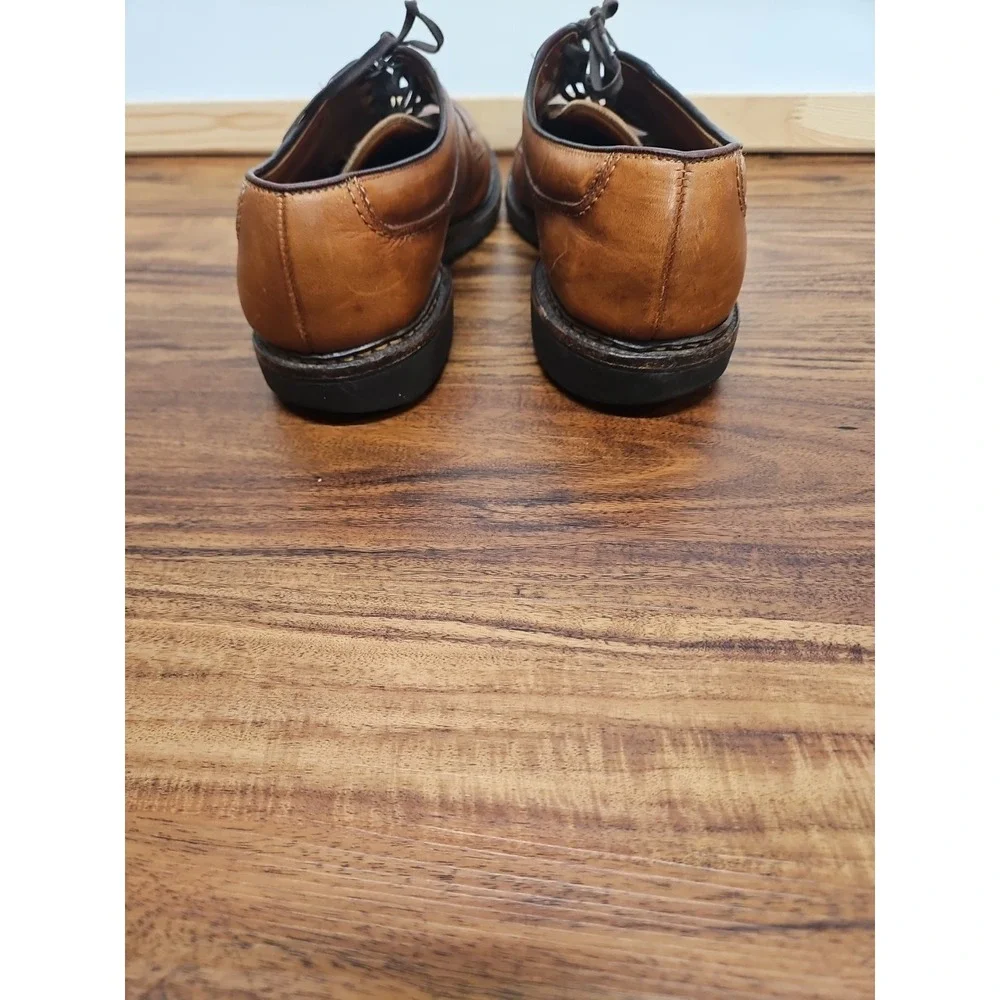 Allen Edmonds Wilbert Mens 11 D Brown Leather Derby Split Toe Dress Shoes USA